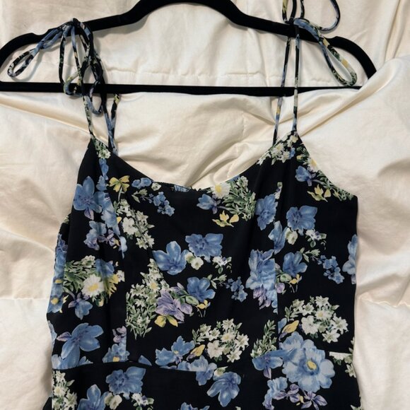 Lulu's Started With a Kiss Black Floral Print Tie-Strap Tiered Maxi Dress - Picture 3 of 6